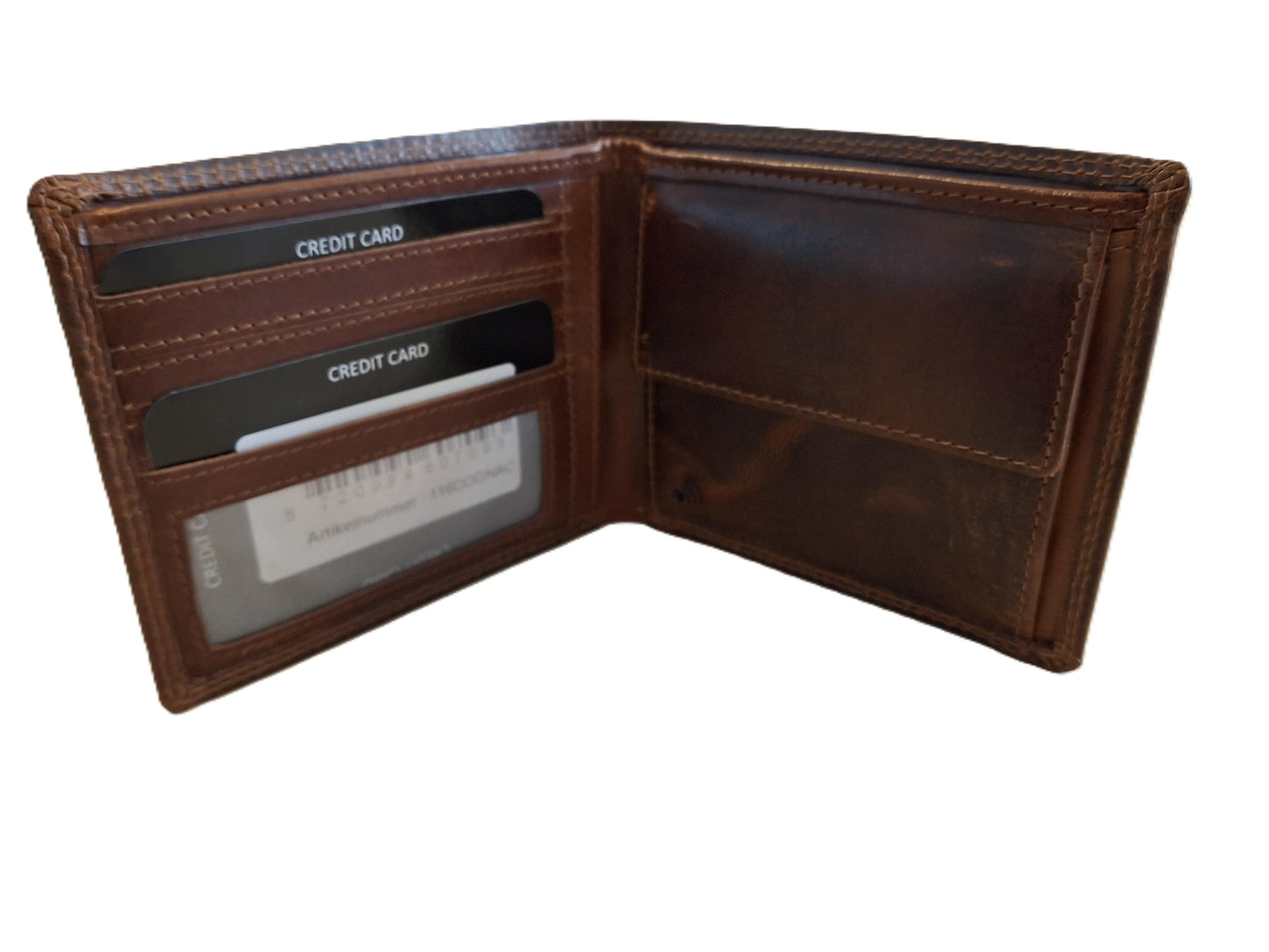 OI LUXE Cognac kleurige lederen herenportemonnee / zeer platte billfold laag model / dunne herenbeurs / RFID SAFE / cognac bruin leer / 116Cognac CRUNCH