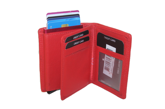 OI Billfold met cardprotector en 9 extra pasjesvakjes Rood/ anti skim 144R