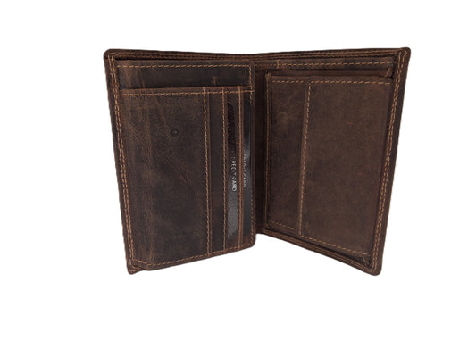 Heren billfold / portemonnee hoog 9 Pasjes / anti skim 600H
