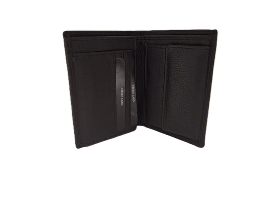 Heren billfold / portemonnee hoog 6 Pasjes / anti skim 601 Zwart