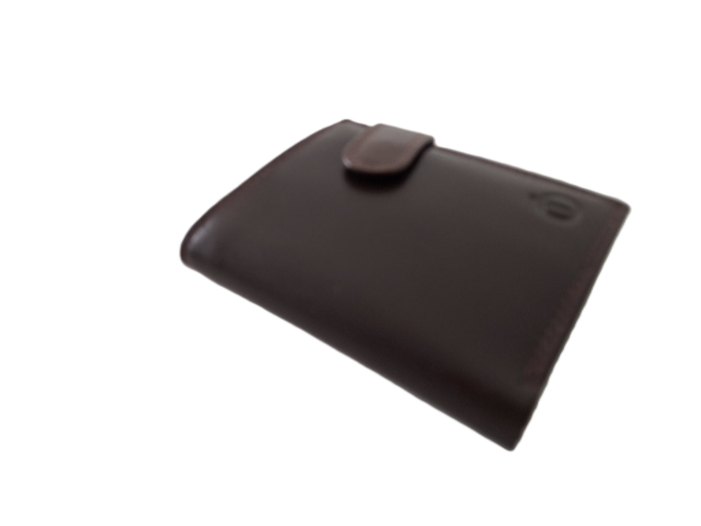 Luxe kleine billfold afsluitbaar /geheel lederen  heren portemonnee / 100 Crunch Bruin