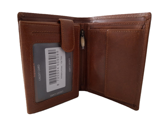 Luxe Heren billfold hoog 11 Pasjes / anti skim 104 Crunch Cognac