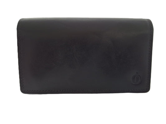 Luxe Europortemonnee / lange harmonica beurs voor dames / skim veilig / 214 Crunch Zwart