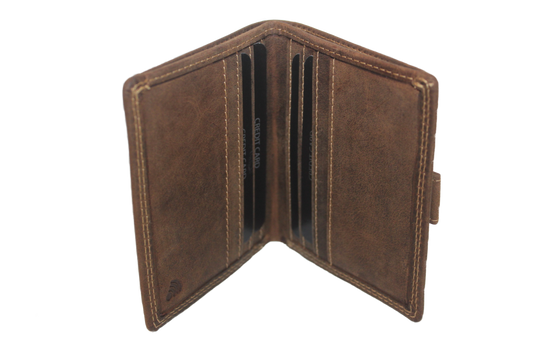 OI leren Creditcardmapje met riemlus, pasjesdrager voor aan riem/ Hunter bruin leer / anti skim 225H