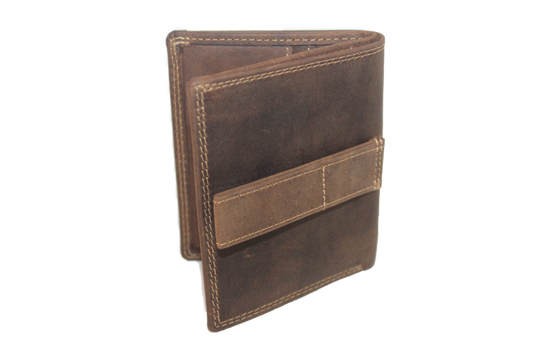 OI leren Creditcardmapje met riemlus, pasjesdrager voor aan riem/ Hunter bruin leer / anti skim 225H