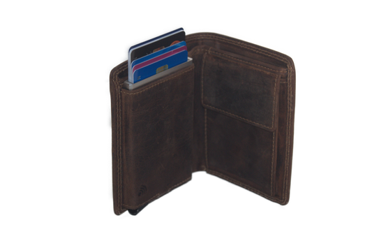 OI Billfold met cardprotector groot / anti skim 512H Met horizontaal kleingeld vak