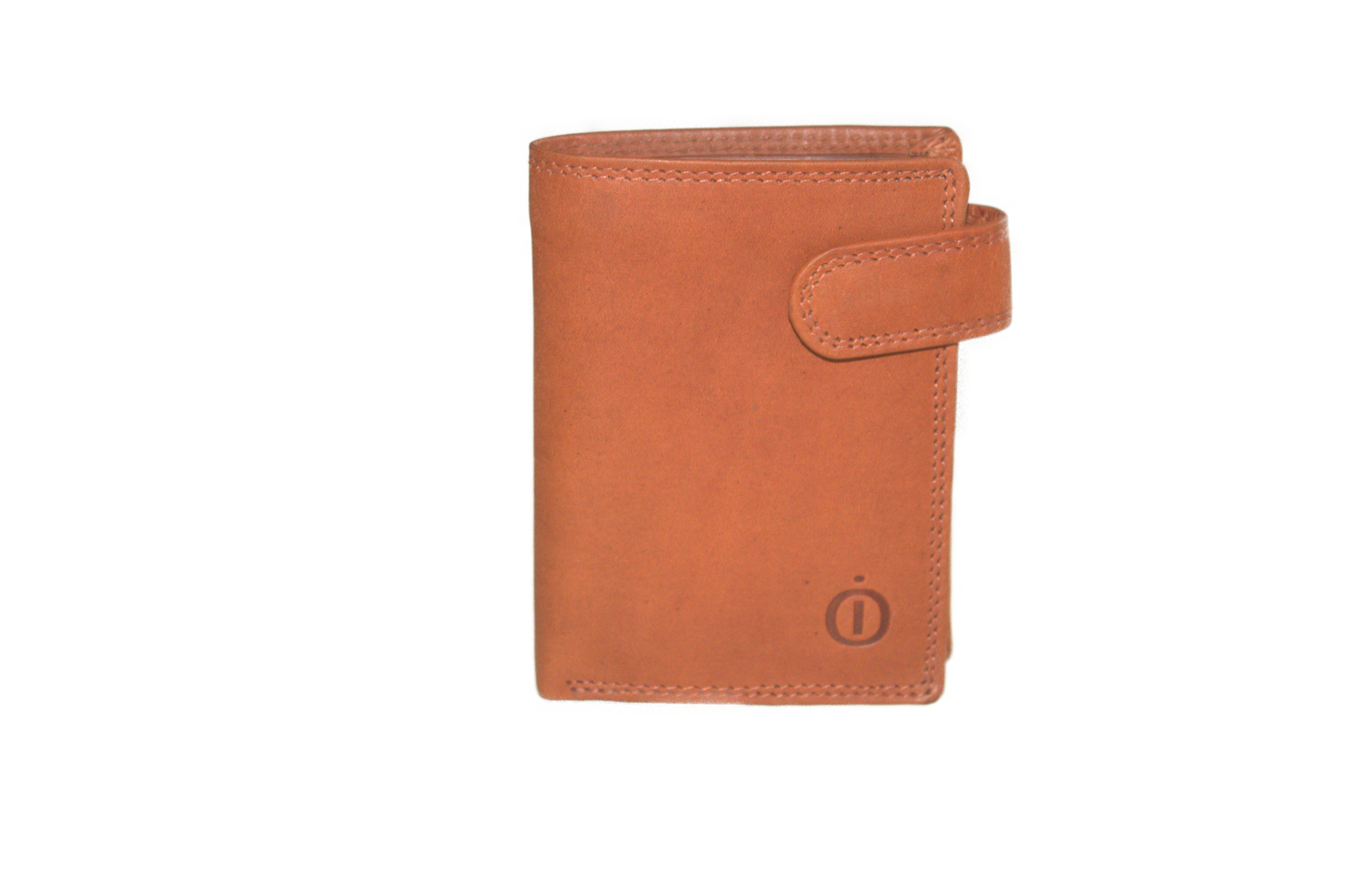 Hoge kleine billfold met lip om af te sluiten 562NR Cognac