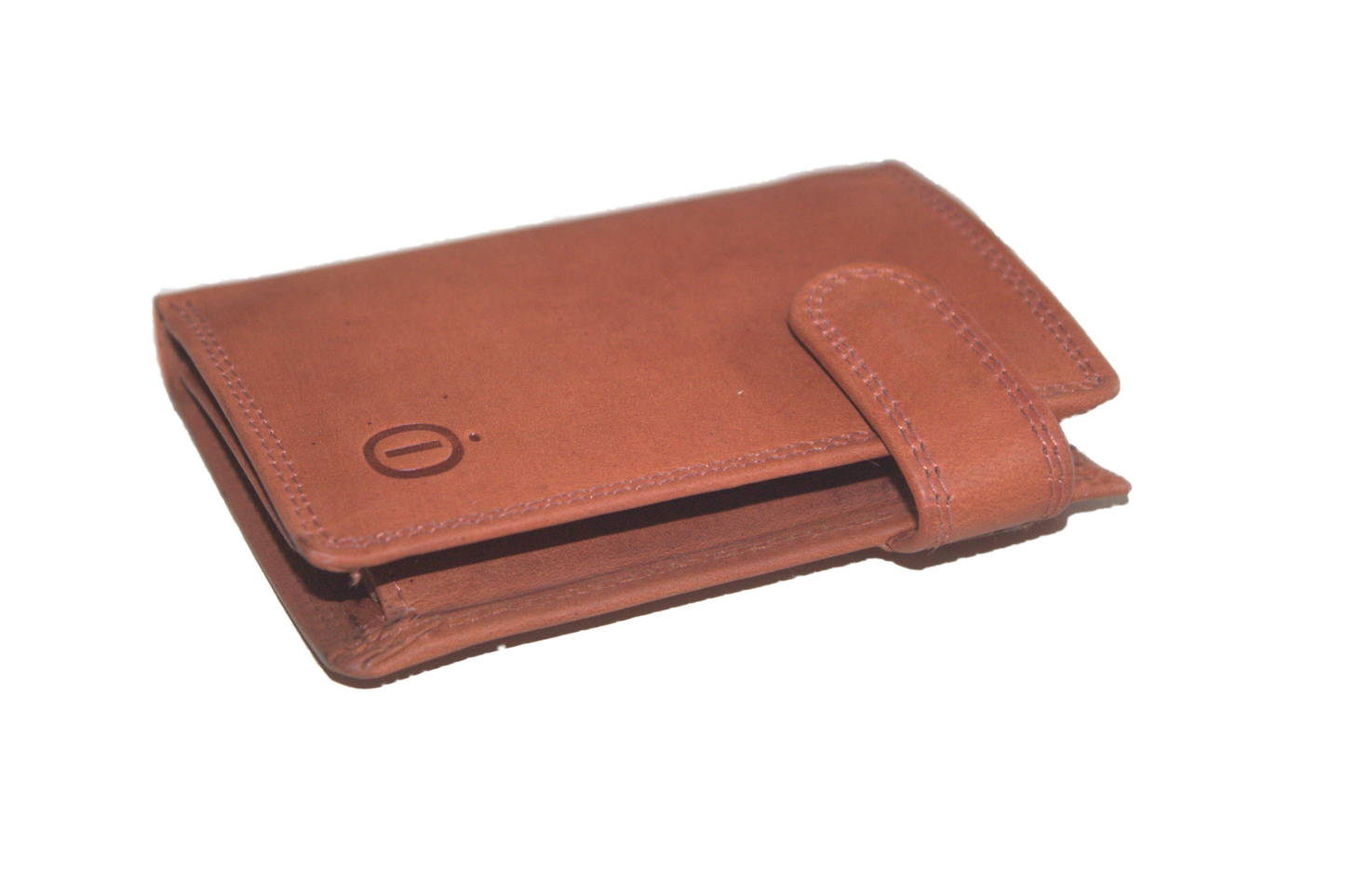 Hoge kleine billfold met lip om af te sluiten 562NR Cognac