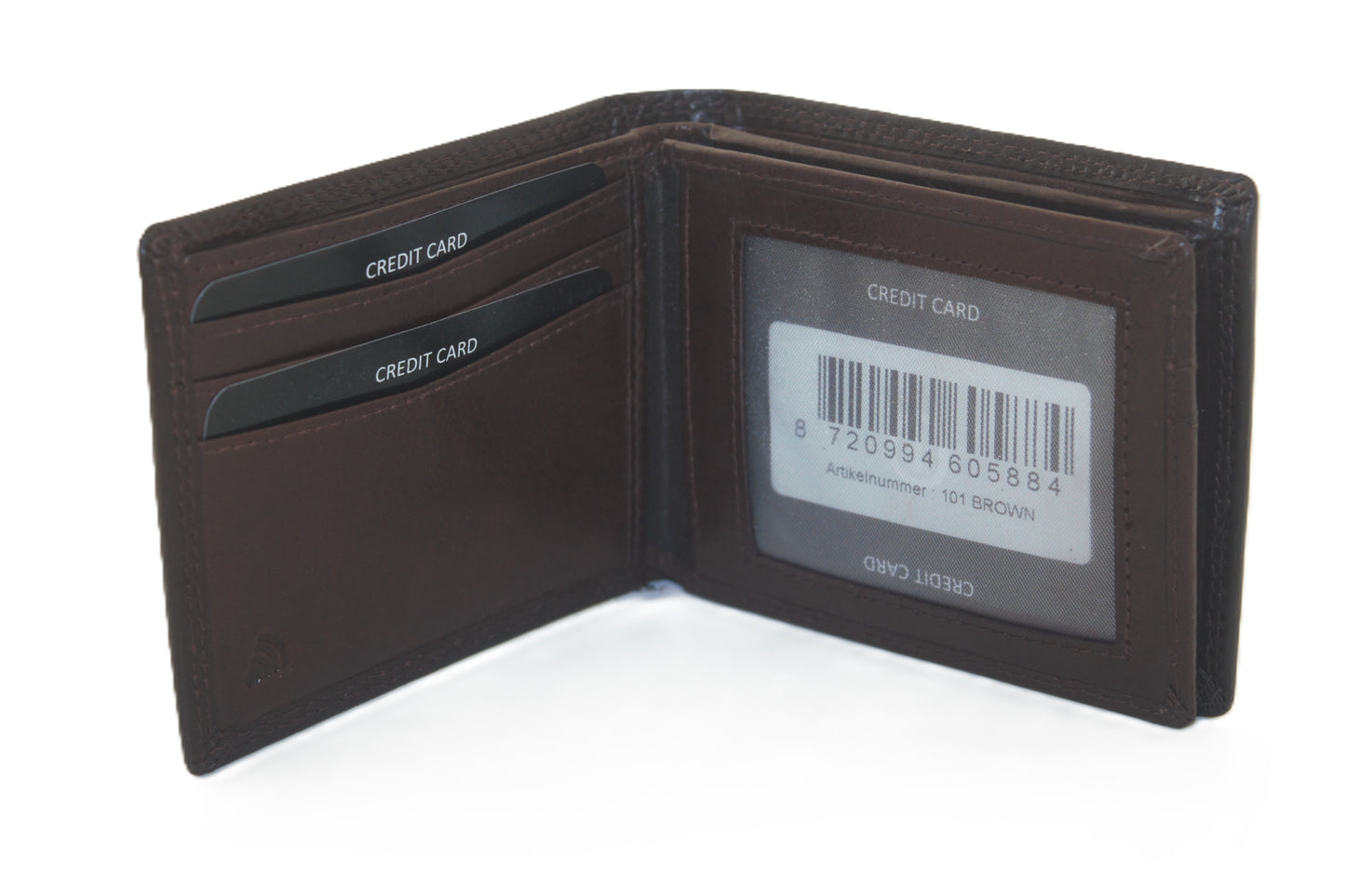 Luxe Heren billfold laag 7 Pasjes / anti skim 101 Crunch Bruin