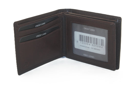Luxe Heren billfold laag 7 Pasjes / anti skim 101 Crunch Bruin