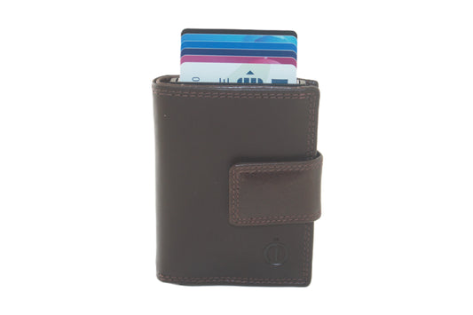 Luxe billfold met cardprotector Bruin / anti skim 106 crunch Bruin