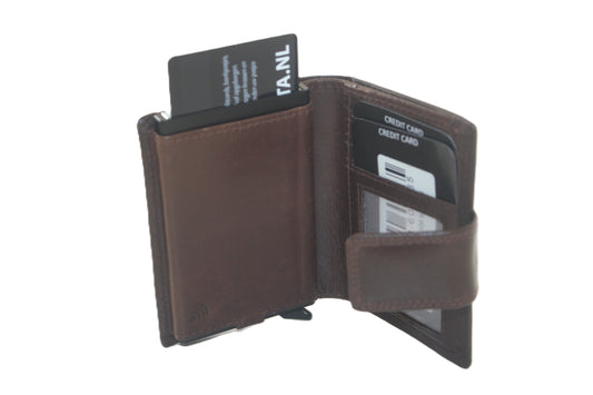 Luxe billfold met cardprotector Bruin / anti skim 106 crunch Bruin