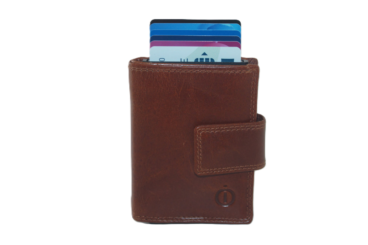 Luxe billfold met cardprotector Cognac / anti skim 106 crunch cognac