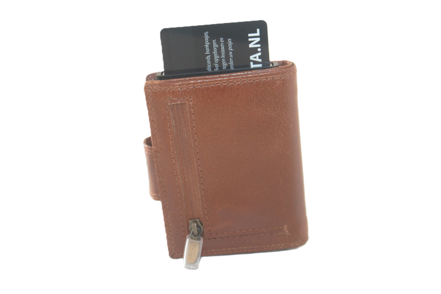 Luxe billfold met cardprotector Cognac / anti skim 106 crunch cognac