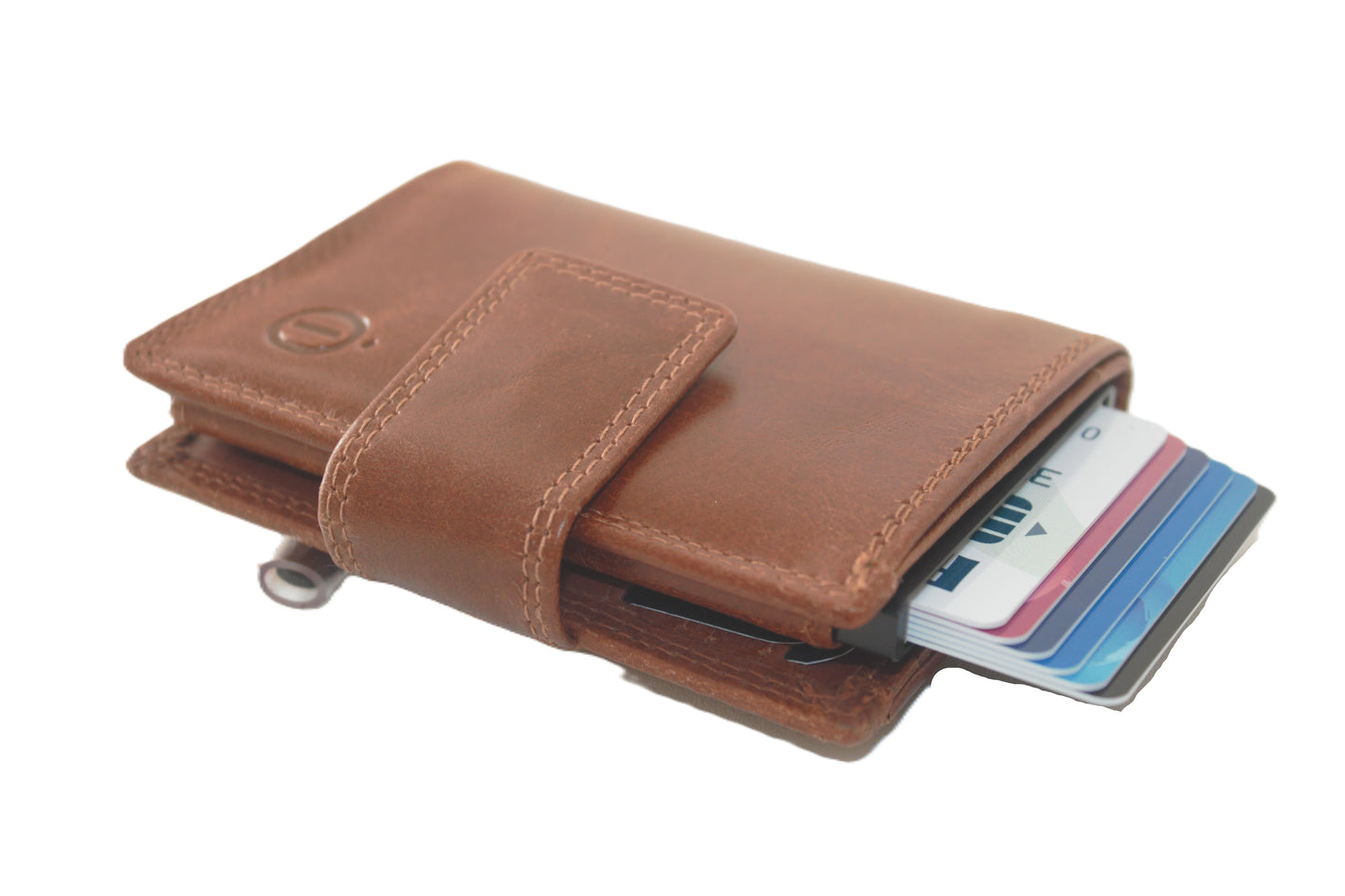 Luxe billfold met cardprotector Cognac / anti skim 106 crunch cognac