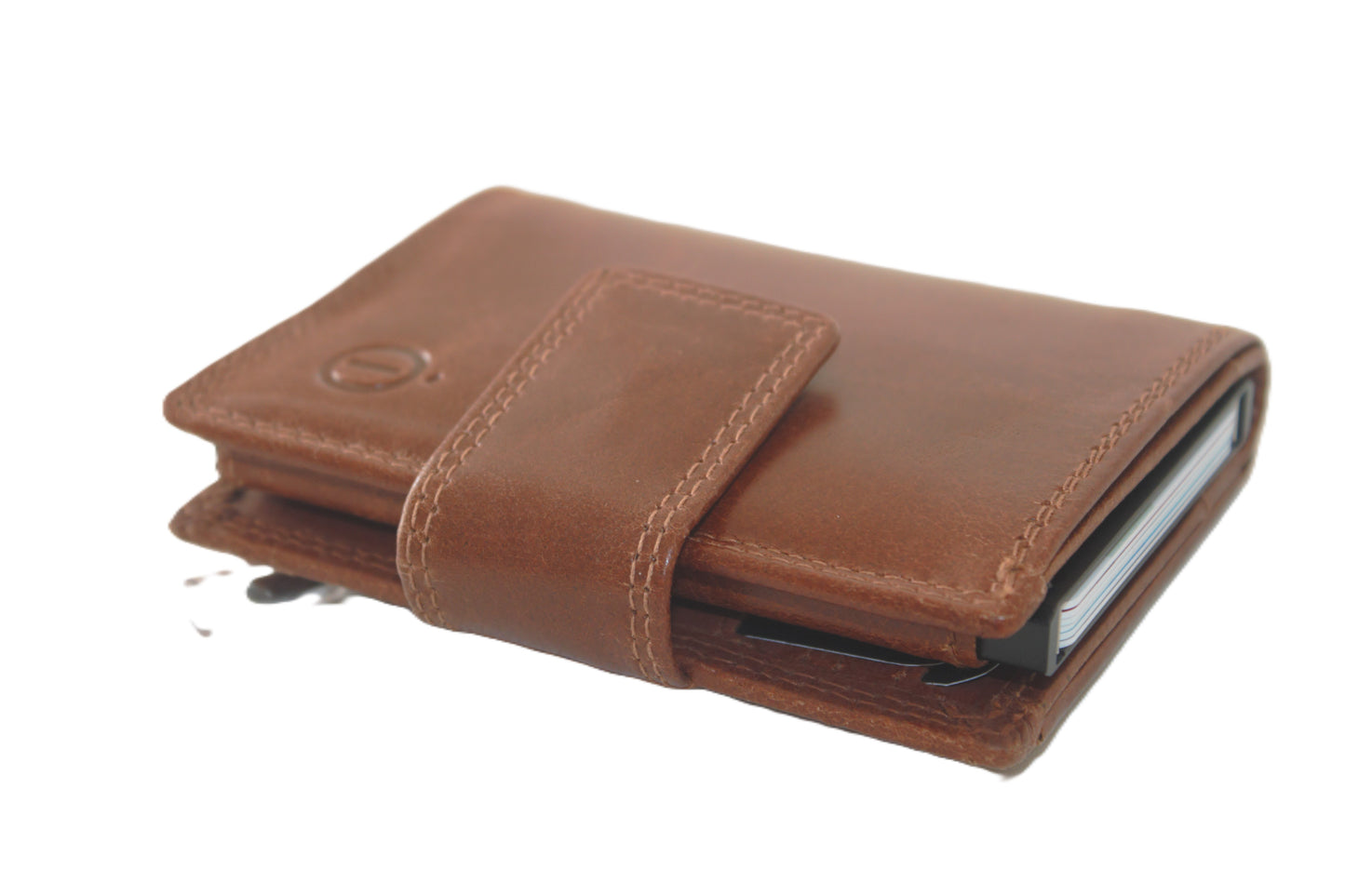 Luxe billfold met cardprotector Cognac / anti skim 106 crunch cognac