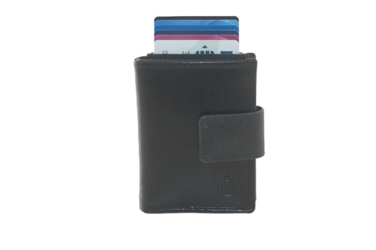 Luxe billfold met cardprotector Zwart / anti skim 106 crunch Zwart