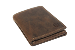 OI leren Creditcarddrager dubbel / pasjesmapje voor veel pasjes / anti skim / Hunter bruin leer 226H