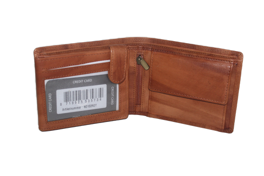 OI Heren billfold Cognac laag 11 pasjes / anti skim 102ROT